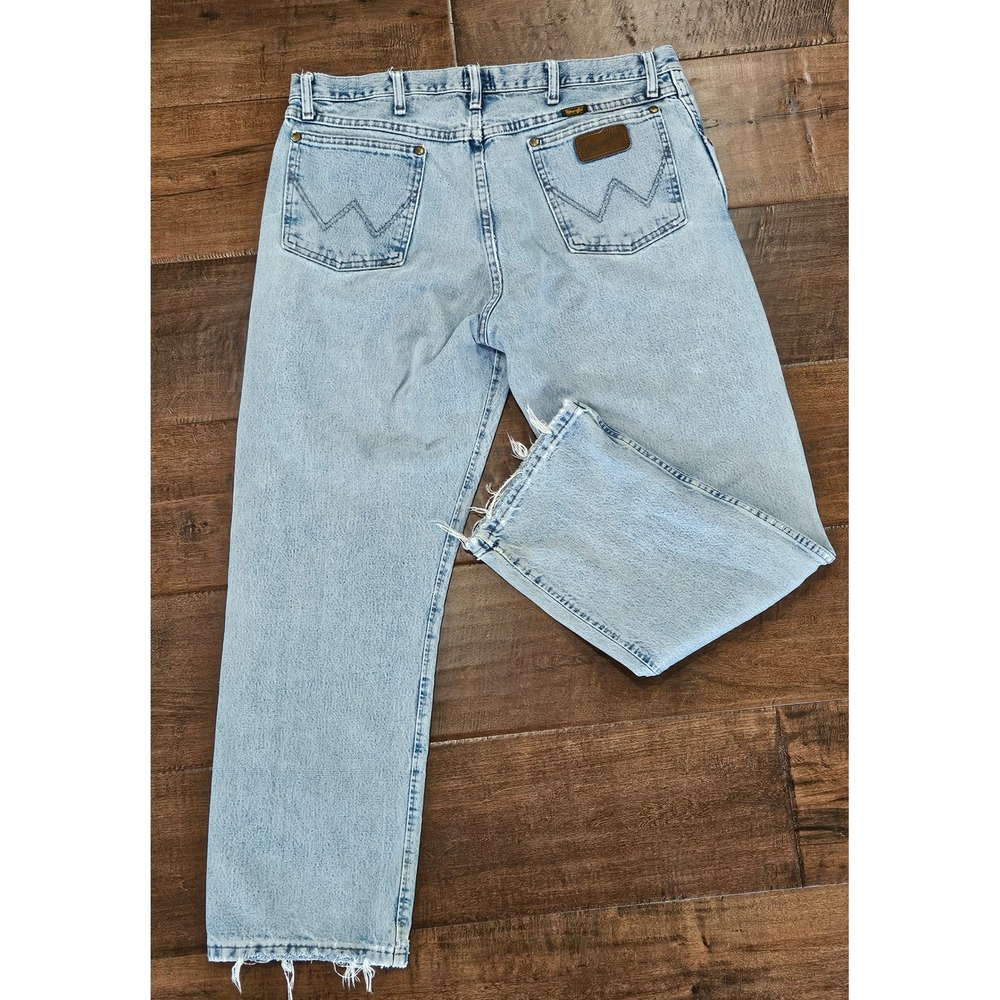 VTG Y2K DISTRESSED Wrangler 47MWZ Premium Performance Cowboy Cut Light 36x30 - Picture 6 of 8